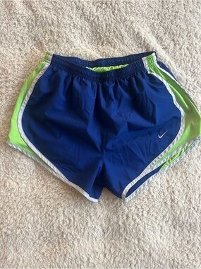 Nike Royal Blue Running Shorts with Neon Green Accents